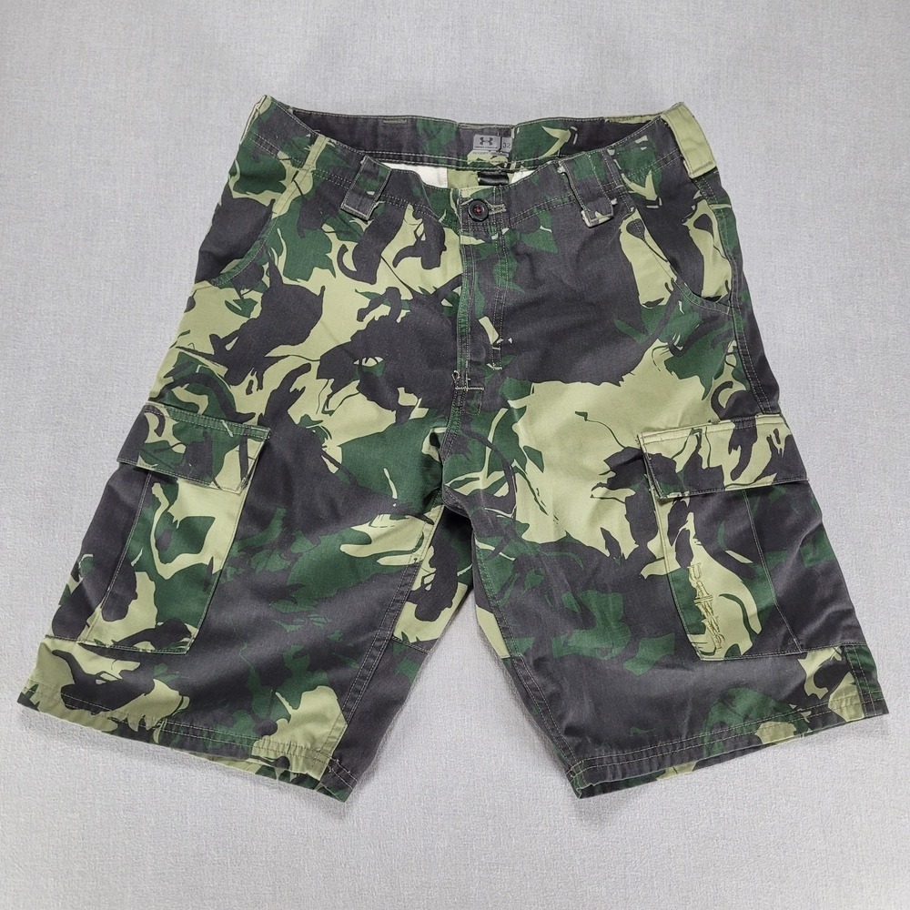 Under Armour Cargo Shorts Mens 32 Green Camo Wounded Warrior Project Ripstop